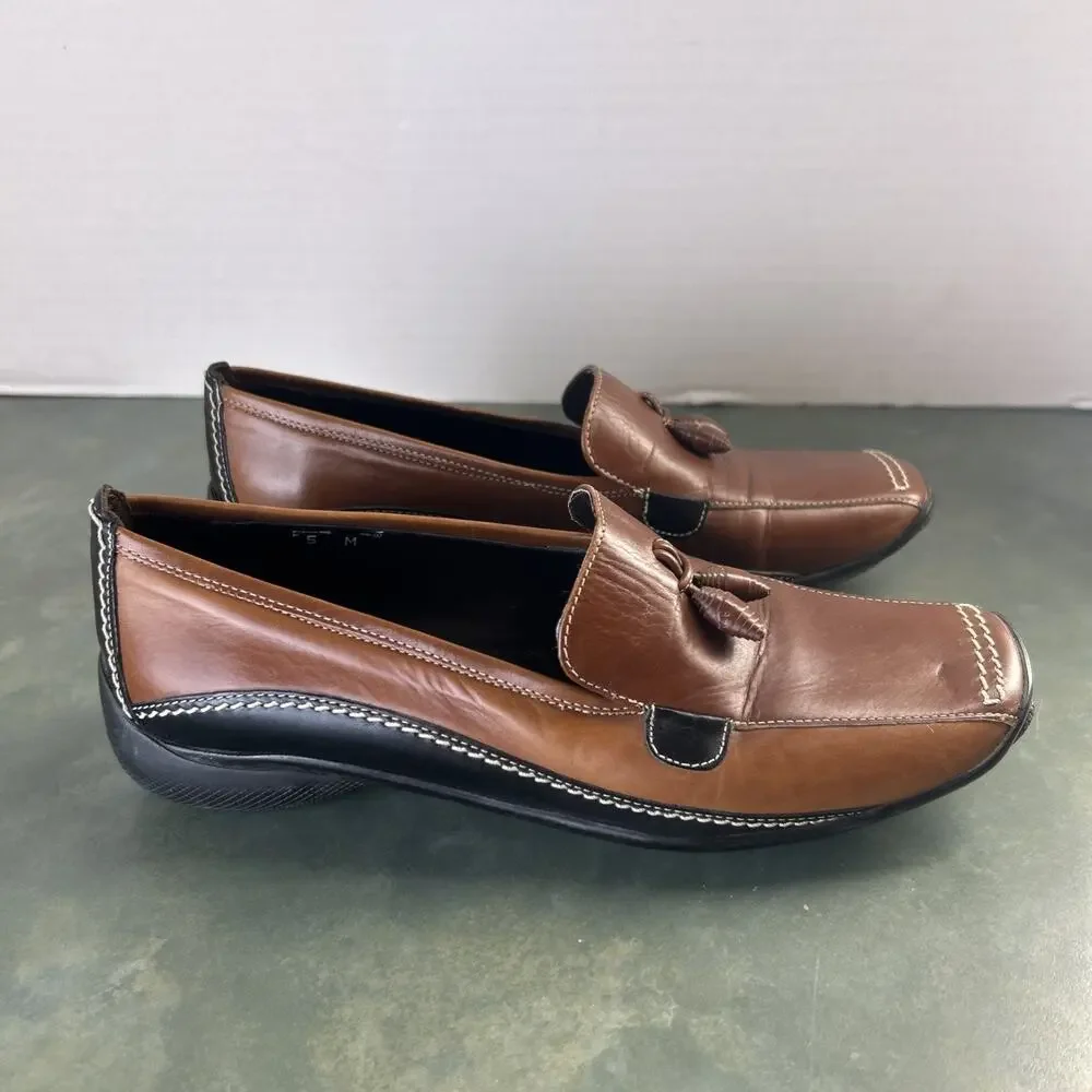 Sesto Meucci Italy Leather Tassel Driving Loafers Womens Size 5 Vintage